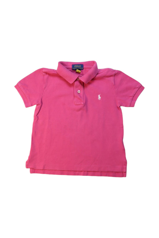 A Pink Short Sleeve Polos from Polo Ralph Lauren in size 3T for girl. (Front View)