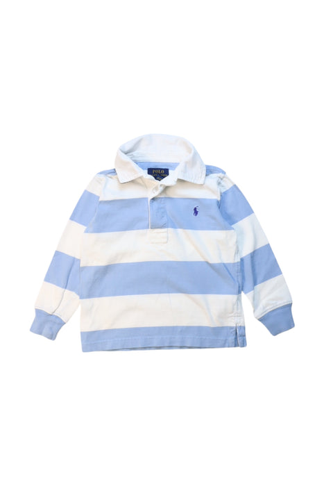 A Blue Long Sleeve Polos from Polo Ralph Lauren in size 2T for boy. (Front View)