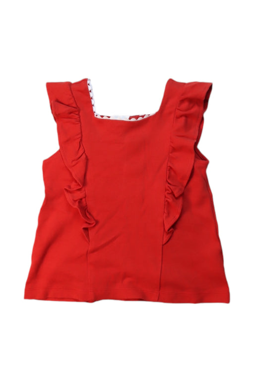 A Red Sleeveless Tops from Janie & Jack in size 5T for girl. (Front View)