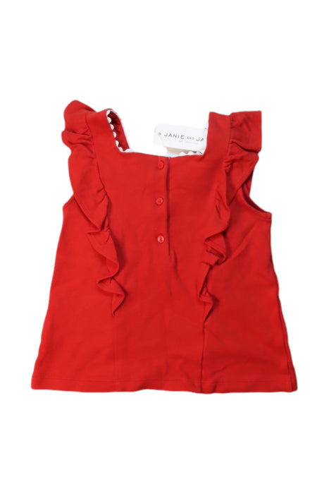 A Red Sleeveless Tops from Janie & Jack in size 5T for girl. (Back View)