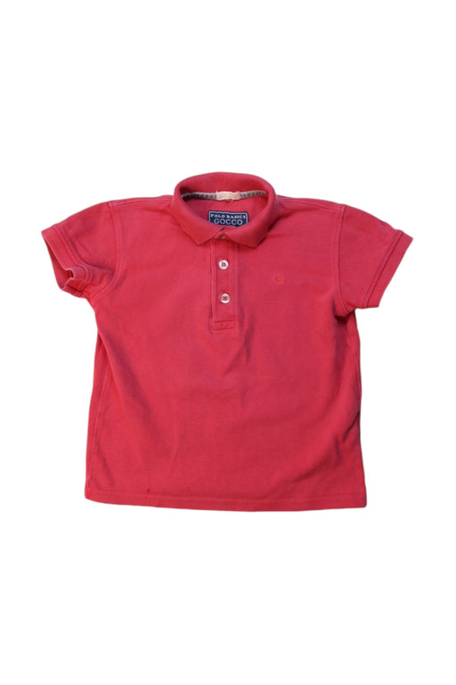 A Red Short Sleeve Polos from Gocco in size 3T for boy. (Front View)