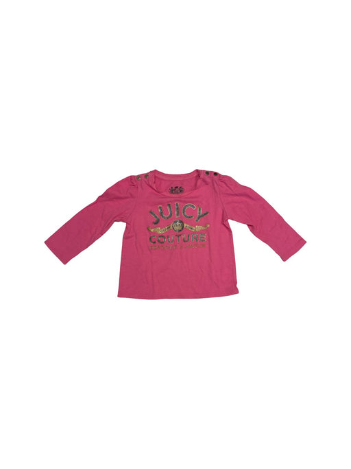 A Pink Long Sleeve T Shirts from Juicy Couture in size 6-12M for girl. (Front View)