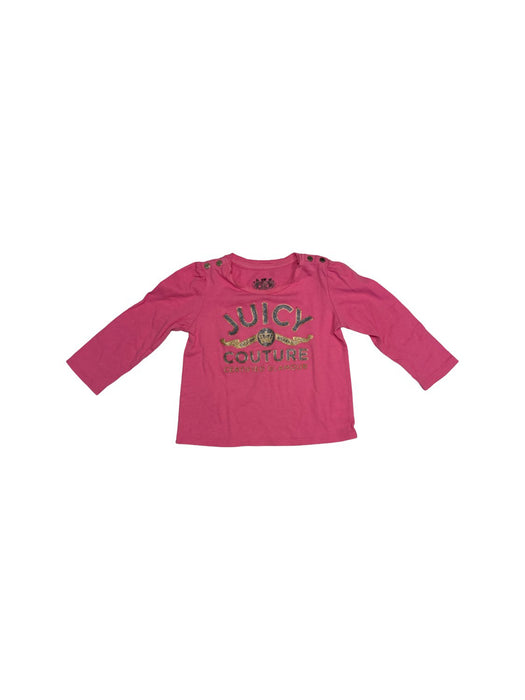 A Pink Long Sleeve T Shirts from Juicy Couture in size 6-12M for girl. (Front View)