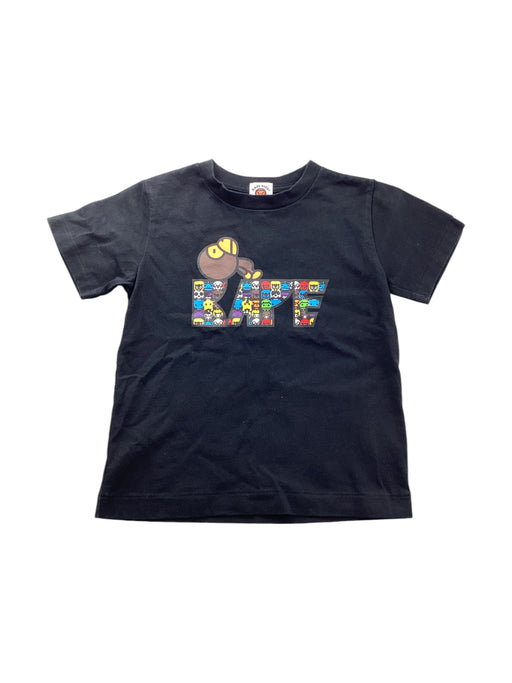 A Black T Shirts from BAPE KIDS in size 5T for boy. (Front View)