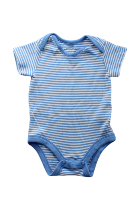 A Blue Short Sleeve Bodysuits from Frugi in size 0-3M for boy. (Front View)