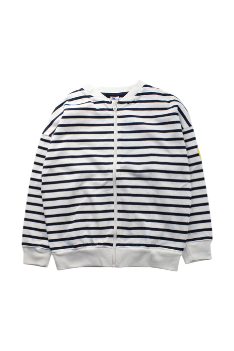 A Blue Zippered Sweatshirts from Petit Bateau in size 8Y for boy. (Front View)