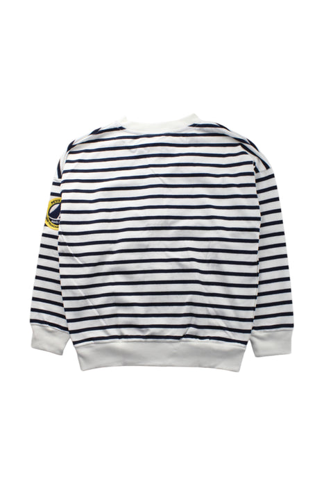 A Blue Zippered Sweatshirts from Petit Bateau in size 8Y for boy. (Back View)