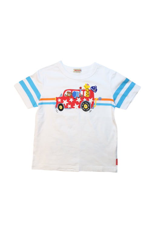 A Multicolour Short Sleeve T Shirts from Miki House in size 5T for boy. (Front View)