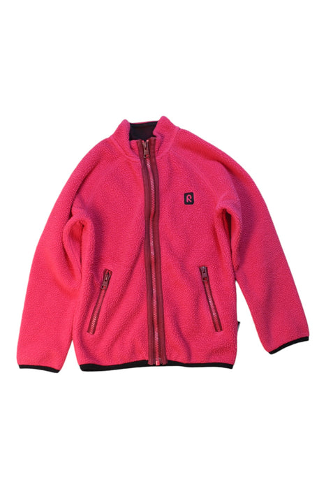 A Pink Zippered Sweatshirts from Reima in size 6T for girl. (Front View)