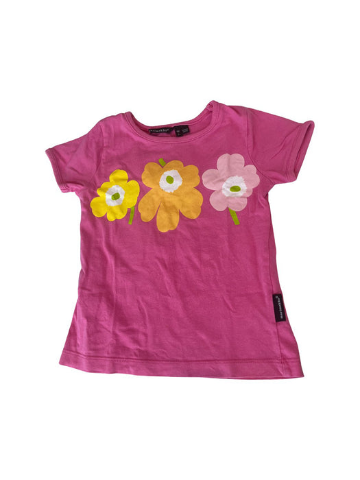 A Pink Short Sleeve T Shirts from Marimekko in size 3T for girl. (Front View)