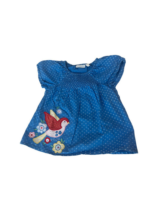 A Blue Short Sleeve Tops from Jojo Maman Bébé in size 18-24M for girl. (Front View)