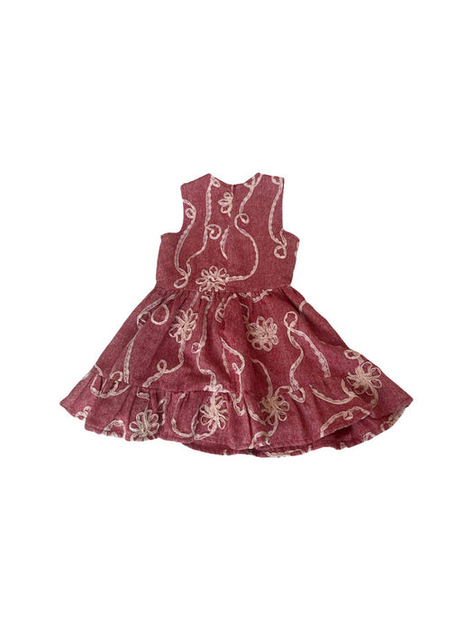 A Burgundy Sleeveless Dresses from Chickeeduck in size 3T for girl. (Back View)