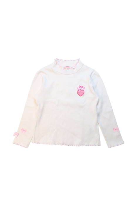 A White Long Sleeve Tops from Why and 1/2 in size 7Y for girl. (Front View)