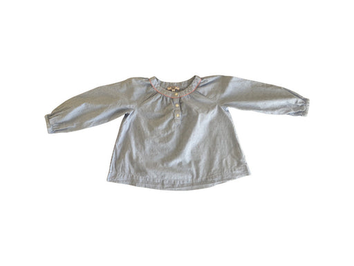 A Blue Long Sleeve Tops from Jacadi in size 4T for girl. (Front View)