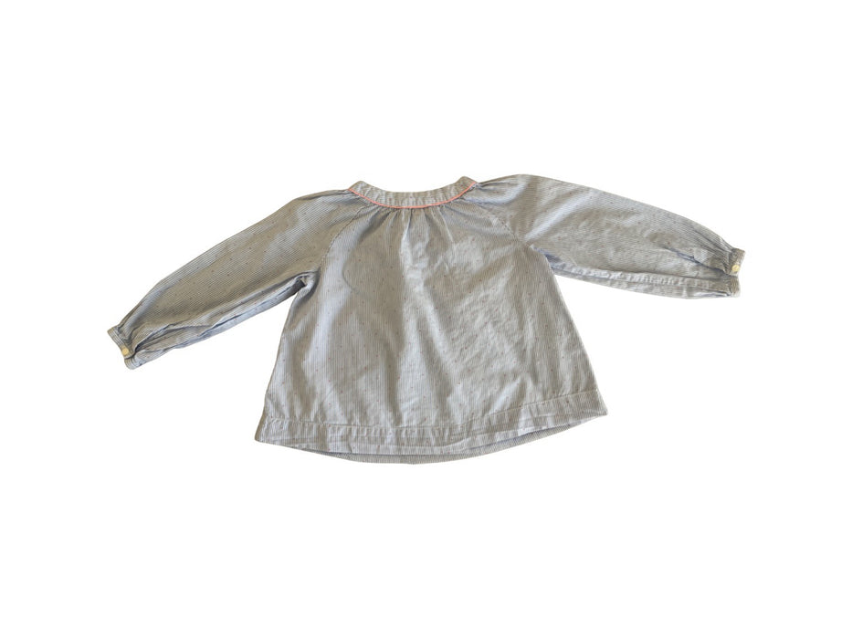 A Blue Long Sleeve Tops from Jacadi in size 4T for girl. (Back View)