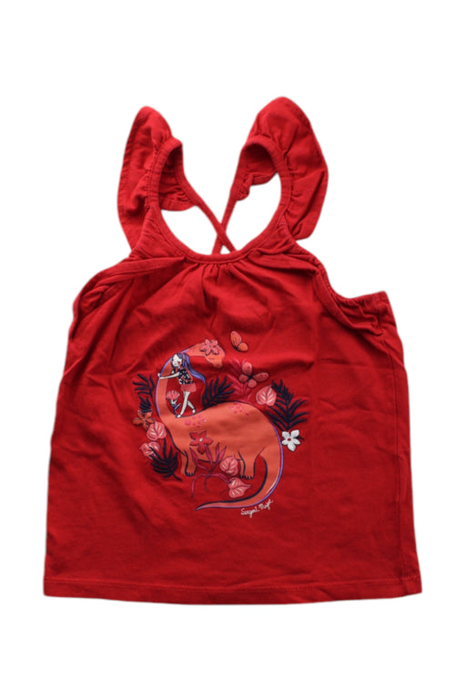 A Red Sleeveless Tops from Sergent Major in size 3T for girl. (Front View)