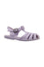 A Purple Sandals from Liewood in size 4T for girl. (Front View)