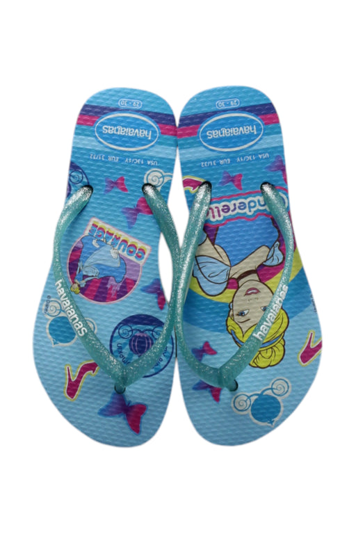 A Blue Flip Flops from Havaianas in size 7Y for girl. (Back View)