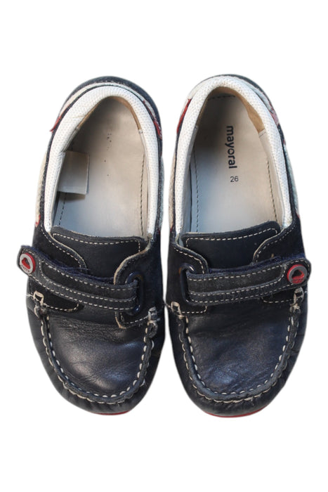 A Blue Loafers & Moccasins from Mayoral in size 4T for boy. (Back View)