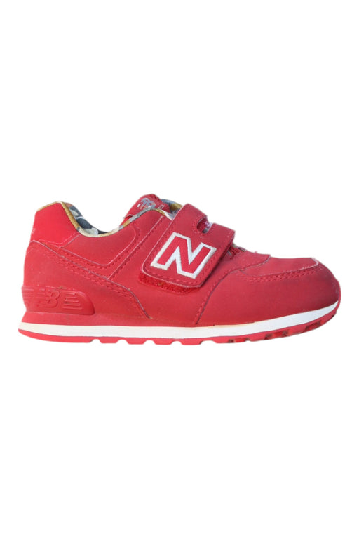 A Red Sneakers from New Balance in size 4T for neutral. (Front View)