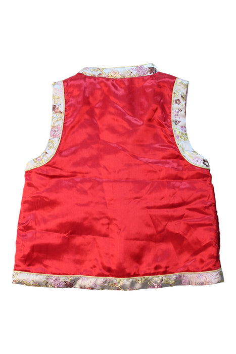 A Red Dress Up Vests from Mides in size 3T for girl. (Back View)