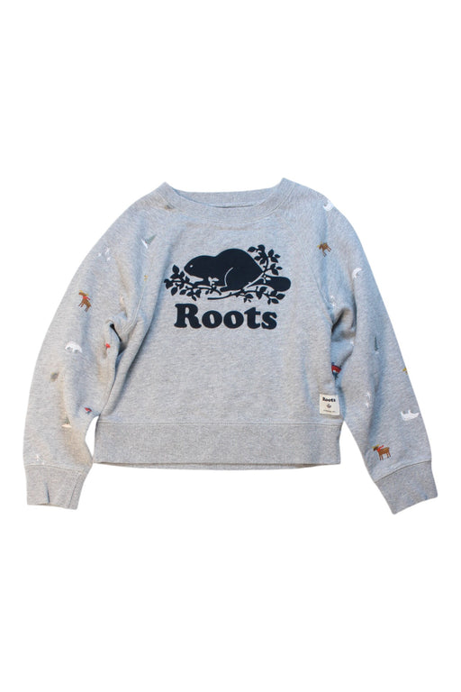 A Grey Crewneck Sweatshirts from Roots in size 5T for boy. (Front View)