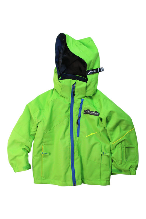 A Green Ski Jackets from Phenix in size 10Y for boy. (Front View)