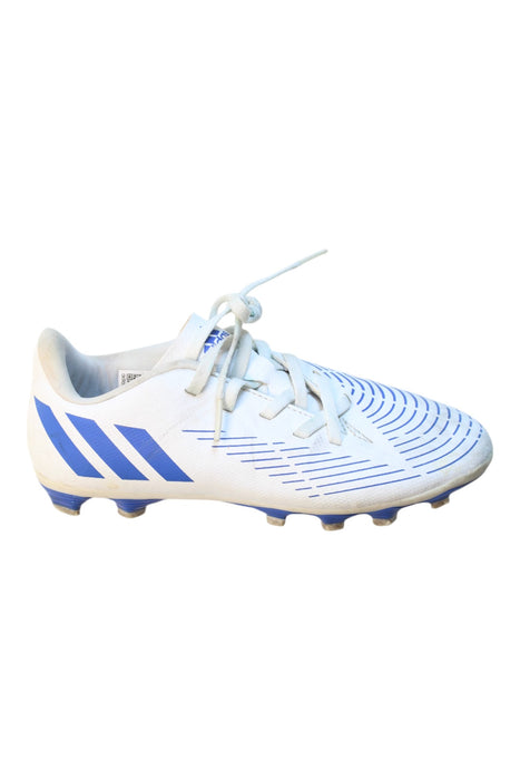 A Blue Cleats/Soccer Shoes from Adidas in size 9Y for boy. (Front View)