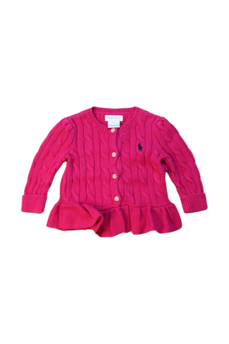 A Pink Cardigans from Ralph Lauren in size 3-6M for girl. (Front View)