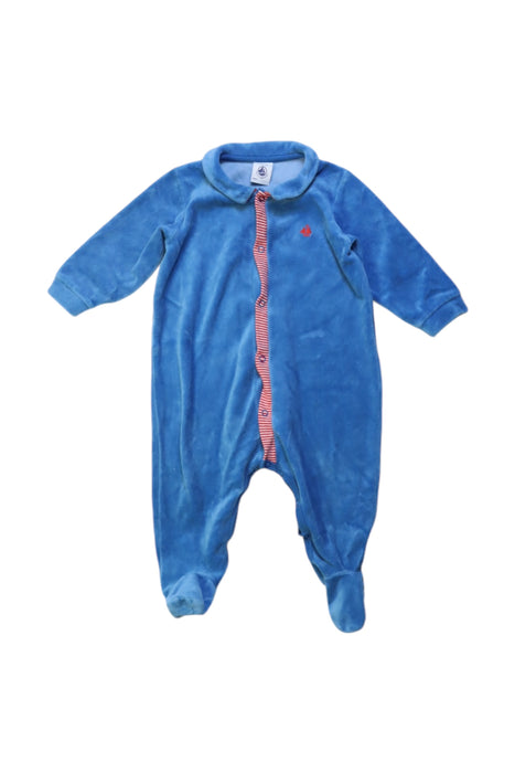 A Blue Onesies from Petit Bateau in size 3-6M for boy. (Front View)