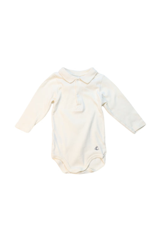 A White Long Sleeve Bodysuits from Petit Bateau in size 3-6M for neutral. (Front View)