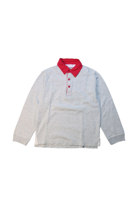 A Grey Long Sleeve Polos from Little Mercerie in size 10Y for boy. (Front View)