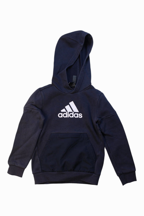 A Blue Hooded Sweatshirts from Adidas in size 6T for boy. (Front View)