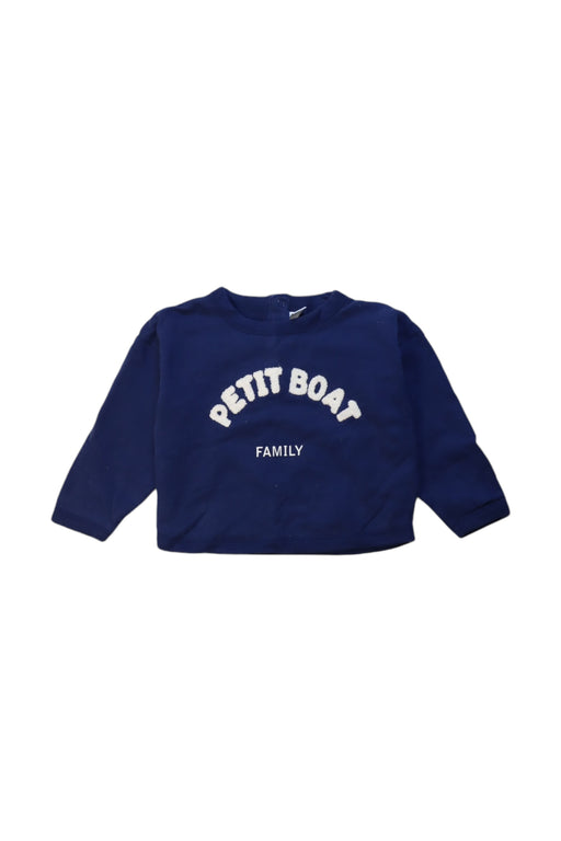 A White Crewneck Sweatshirts from Petit Bateau in size 3T for boy. (Front View)