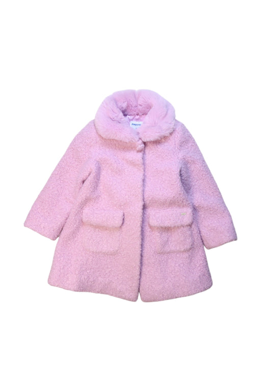 A Pink Coats from Mayoral in size 4T for girl. (Front View)