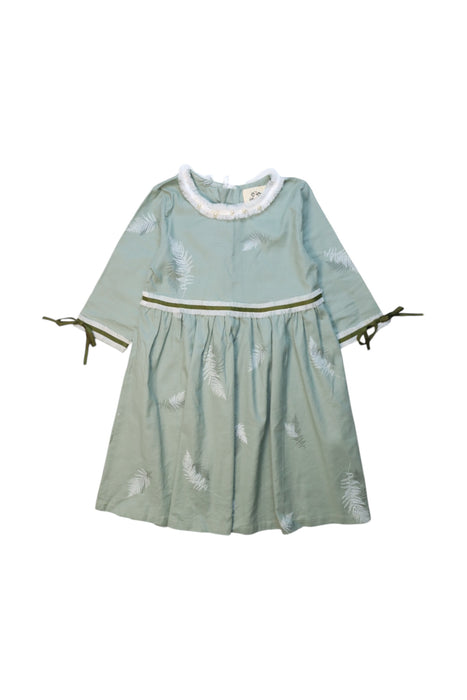 A Multicolour Long Sleeve Dresses from Felix & Mina in size 5T for girl. (Front View)