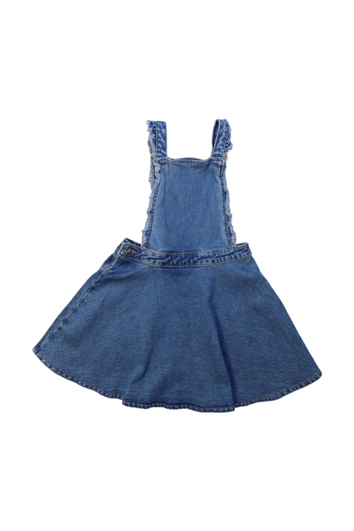 A Blue Overall Dresses from Seed in size 5T for girl. (Front View)