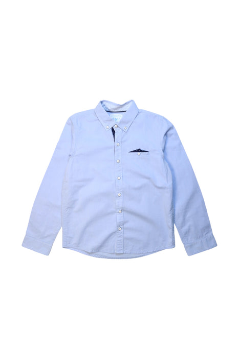 A Blue Long Sleeve Shirts from Gingersnaps in size 10Y for boy. (Front View)