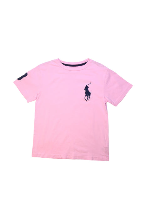 A Pink Short Sleeve T Shirts from Polo Ralph Lauren in size 6T for girl. (Front View)