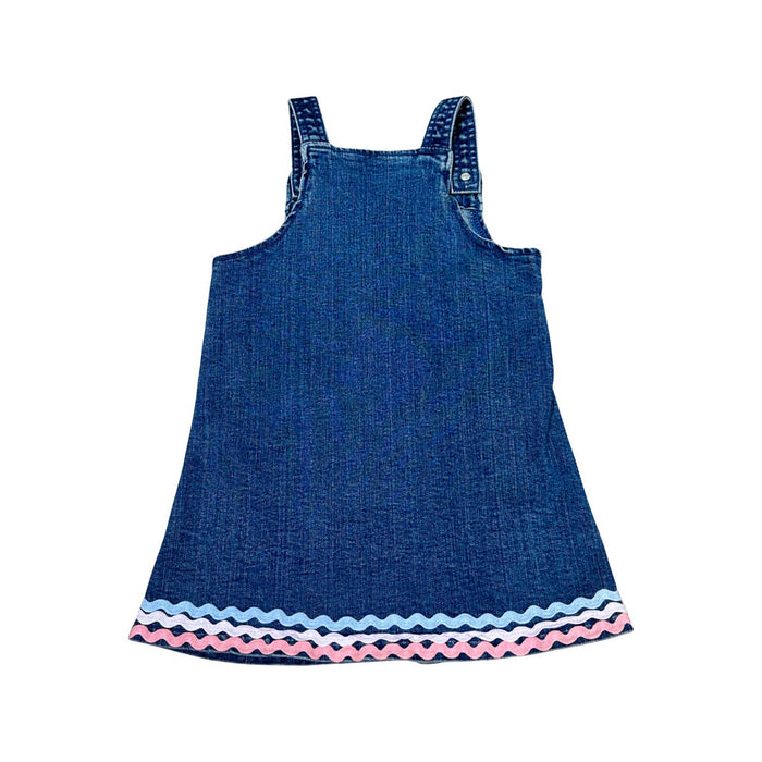 A Blue Overall Dresses from Seed in size 18-24M for girl. (Back View)