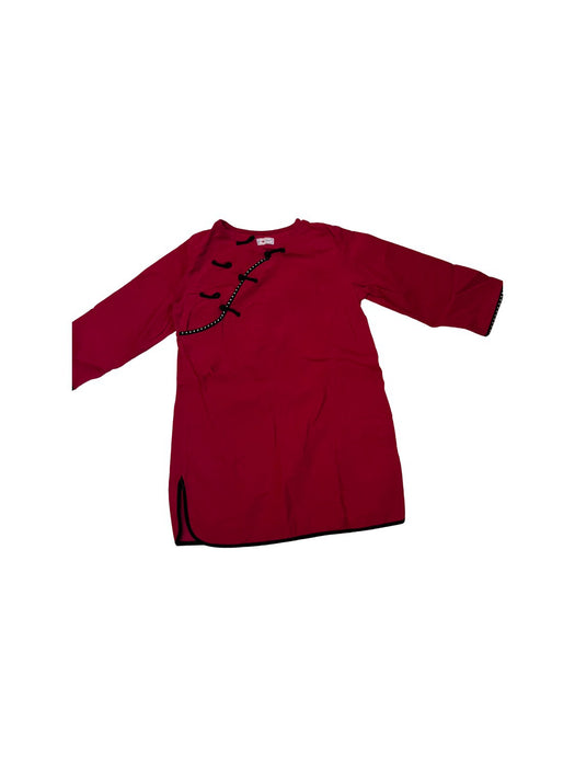 A Red Long Sleeve Dresses from Tang'Roulou in size 5T for girl. (Front View)