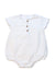 A White Short Sleeve Rompers from Bout'Chou in size 6-12M for neutral. (Front View)