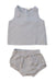 A Beige Shorts Sets from Quincy Mae in size 6-12M for girl. (Front View)