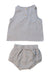 A Beige Shorts Sets from Quincy Mae in size 6-12M for girl. (Back View)