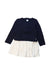 A Navy Long Sleeve Dresses from Petit Bateau in size 3T for girl. (Front View)