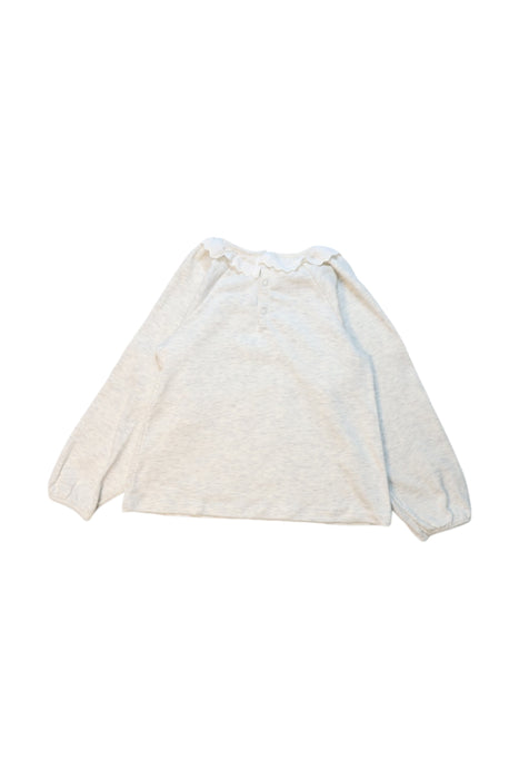 A Ivory Long Sleeve Tops from Petit Bateau in size 3T for girl. (Back View)