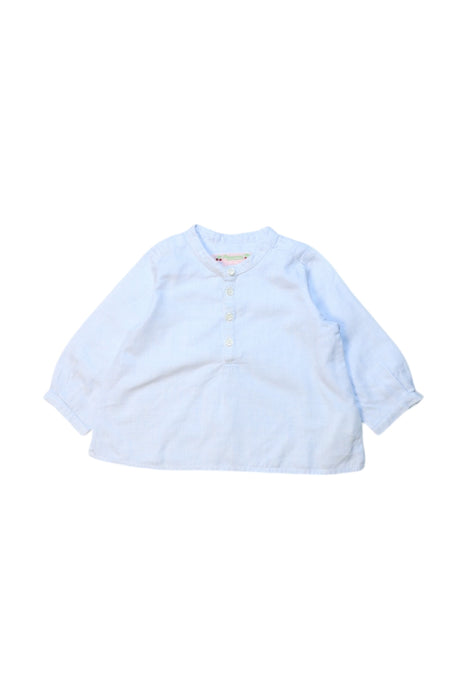 A Blue Long Sleeve Shirts from Bonpoint in size 3-6M for girl. (Front View)