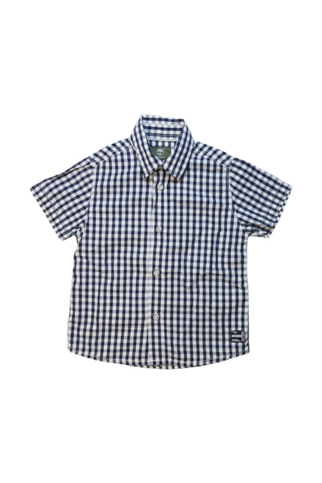 A Navy-White Short Sleeve Shirts from Timberland in size 4T for boy. (Front View)