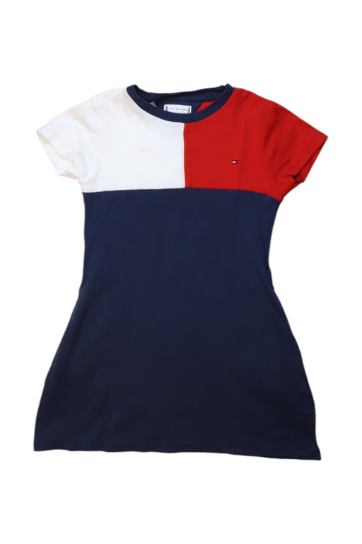 A Navy Short Sleeve Dresses from Tommy Hilfiger in size 5T for girl. (Front View)