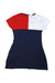 A Navy Short Sleeve Dresses from Tommy Hilfiger in size 5T for girl. (Back View)